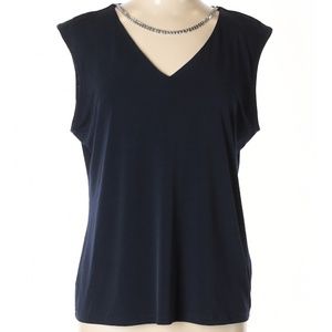 NWT Calvin Klein Navy Blue Sleeveless Top 0X Plus